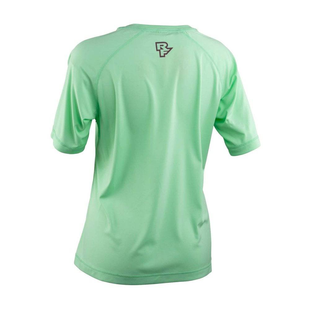 Lightweight, breathable Race Face Nimby women's cycling jersey with short sleeves and vibrant design for mountain biking.