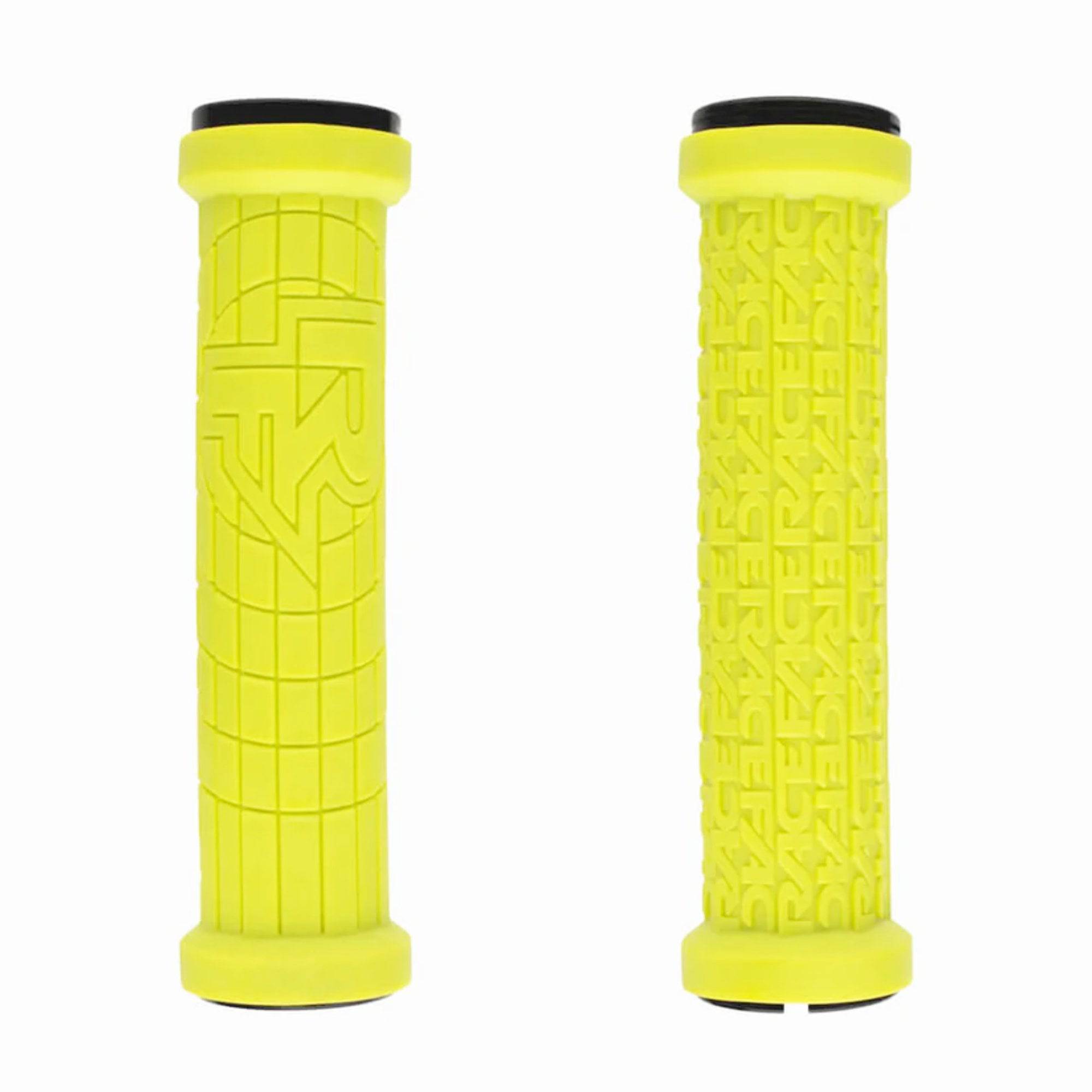 Race Face Grippler lock-on MTB bike handlebar grips with durable rubber, featuring dual lock-on design for secure grip.
