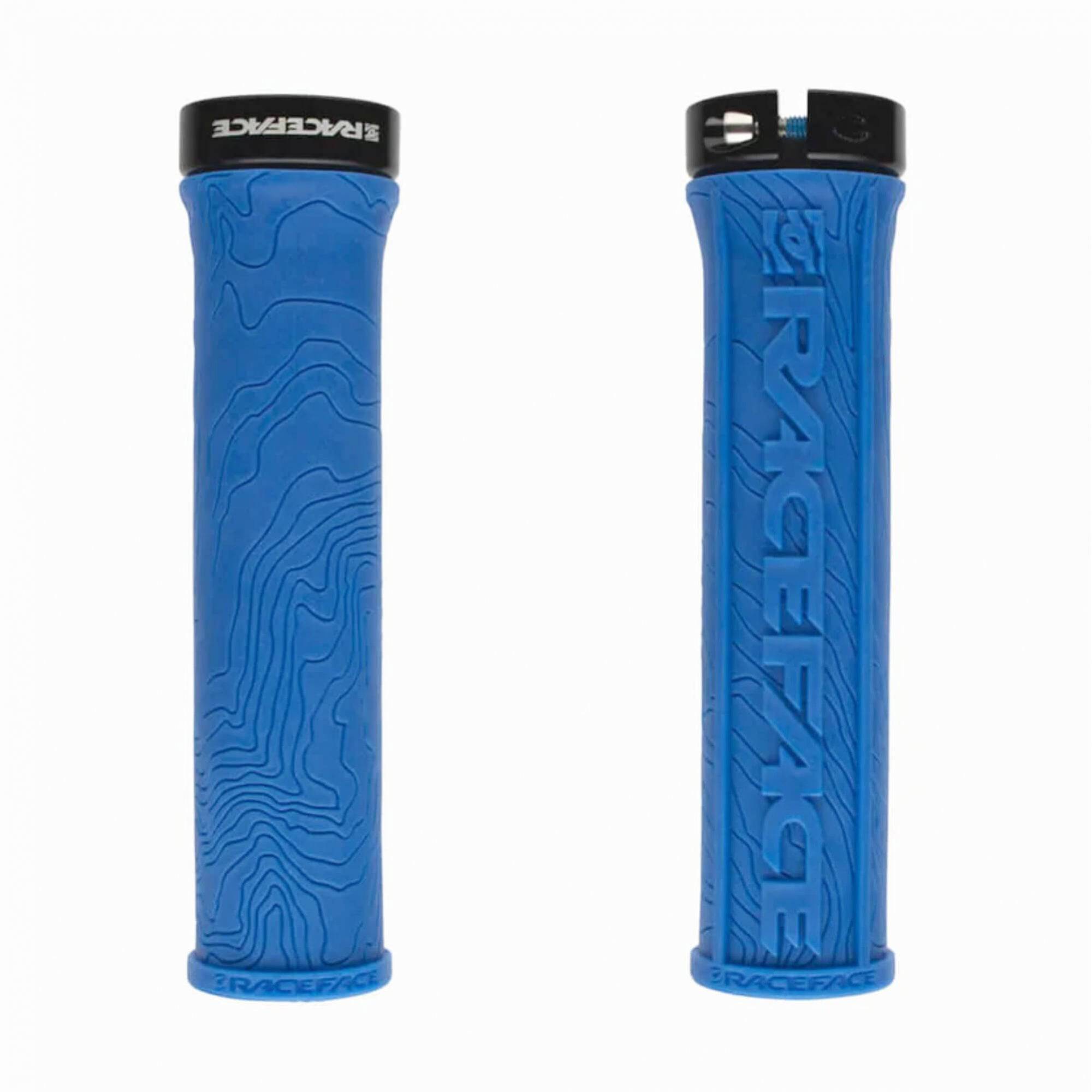 Race Face Half Nelson MTB lock-on grips with VEXY compound and moisture channels for improved grip and control.