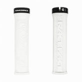 Race Face Half Nelson MTB lock-on grips with VEXY compound and moisture channels, designed for secure mountain bike handling.
