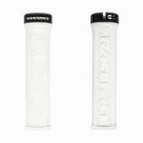 Race Face Half Nelson MTB lock-on grips with VEXY compound and moisture channels, designed for secure mountain bike handling.