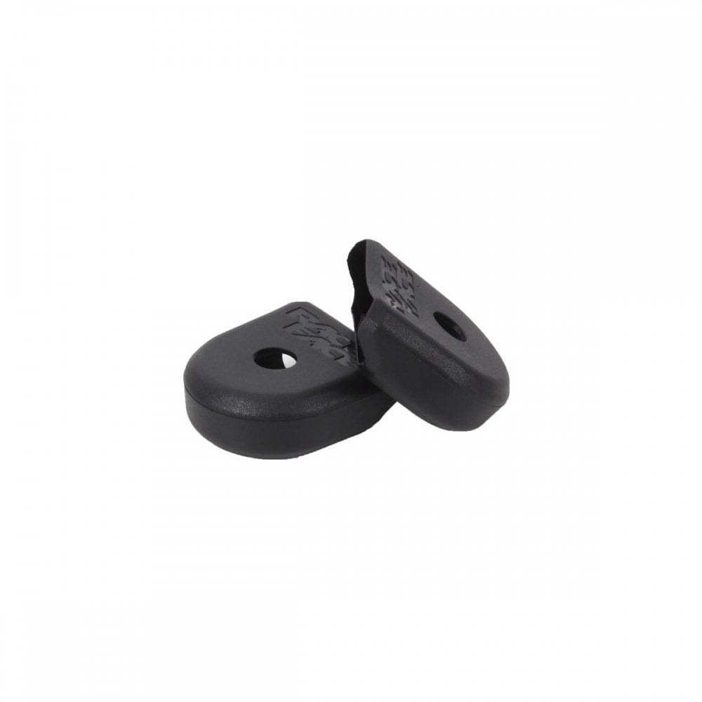 Race Face Carbon Crank Boots protective spares for carbon cranksets, showing black rubber components on a bike crank arm.