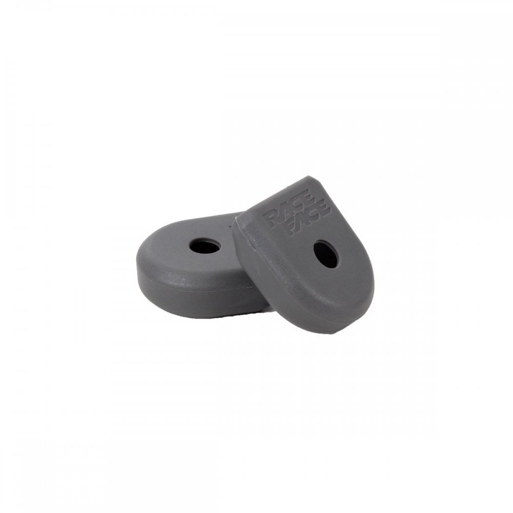 Race Face Carbon Crank Boots protective spares for carbon cranksets, featuring durable black components with logo branding.