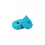 Race Face Alloy Crank Boots protecting bike crank arms, durable aluminum accessories for mountain and BMX bikes.