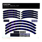 Easton Arc Heist wheel decal kit with pro-grade vinyl rim spares set for bike wheels, featuring colorful decals and components.