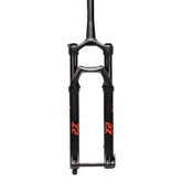 Marzocchi Bomber Z2 MTB fork with tapered 27.5/29-inch wheels, adjustable rail sweep, used on mountain bikes.