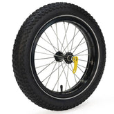 Burley Coho 16+ wheel kit with rugged tires and metal frame, designed as replacement accessories for Coho XC trailers.