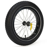 Burley Coho 16+ wheel kit with rugged tires and metal frame, designed as replacement accessories for Coho XC trailers.
