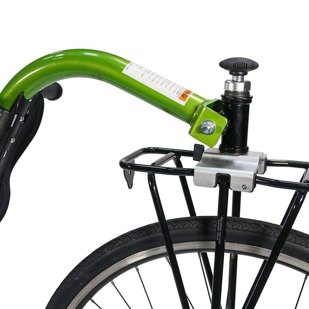 Burley Piccolo trailer bike for kids aged 4-10 with adjustable seat and 7-speed gears, designed for cycling accessories.