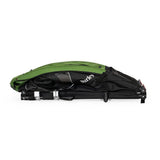 Burley Tail Wagon pet trailer for bikes, foldable design with safety flag, durable pet carrier accessories for biking adventures.