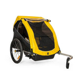 Burley Rental Cub child bike trailer with weather protection, durable accessories for high-frequency rental use, designed for safe family cycling.