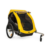 Burley Rental Cub child bike trailer with weather protection, durable accessories for high-frequency rental use, designed for safe family cycling.