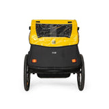 Burley Rental Cub Child Bike Trailer with weather protection, designed for high-frequency rental use, safety harness, and durable accessories.