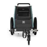 Burley Bark Ranger pet trailer with stroller kit for bikes and walking, featuring durable fabric and safety straps.