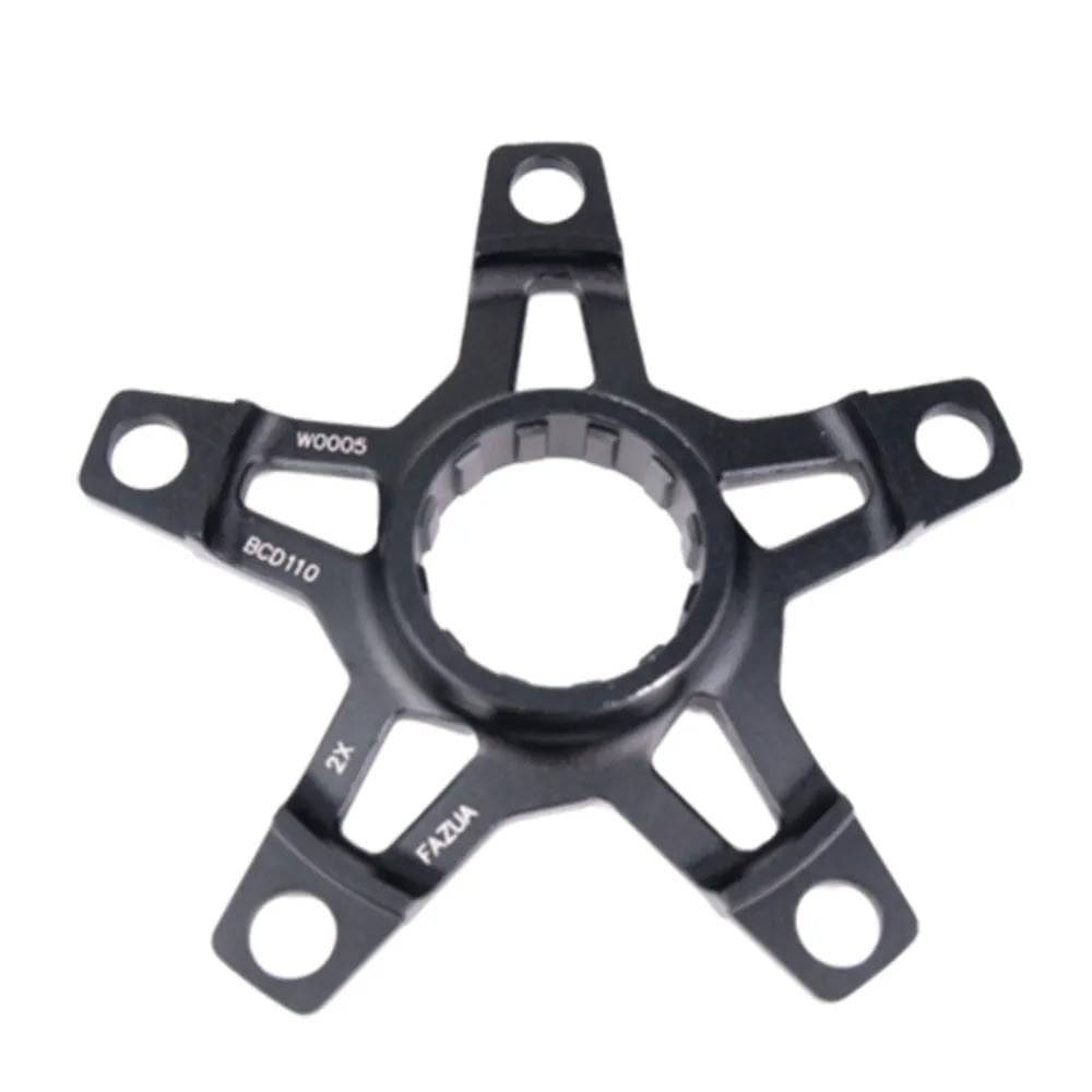 Fazua Ride 50 Spider BCD110 component compatible with Evation 1.0 and Trail 2.0 e-bike systems, shown in black with mounting holes