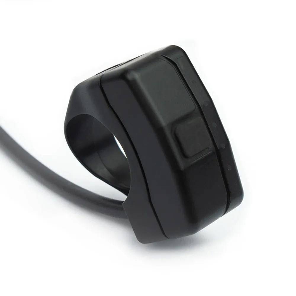 Fazua Ride 50 Remote BX handlebar control for e-bike drive systems, mounted on handlebar with buttons and display.
