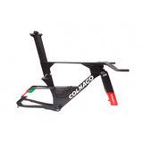 Colnago TT1 Carbon Time Trial frameset with disc brakes, aerodynamic design for triathlon and time trial cycling.