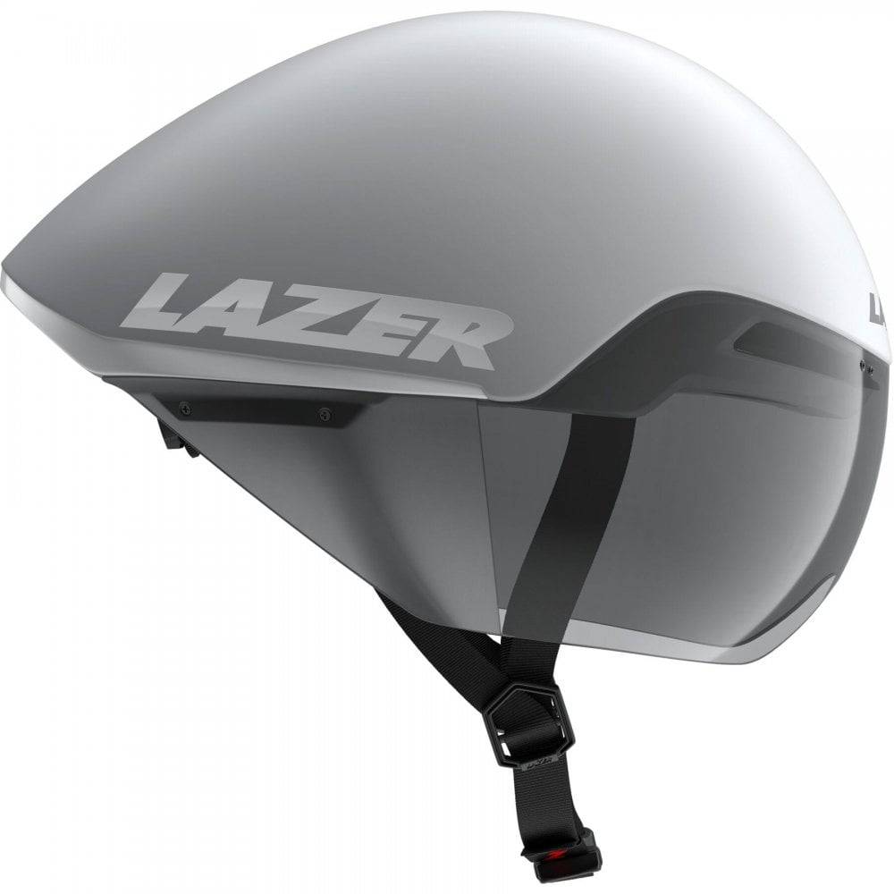 Lazer Victor KinetiCore aerodynamic cycling helmet with panoramic visor, lightweight design and adjustable straps for safety.