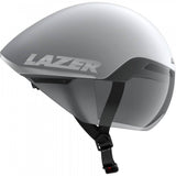 Lazer Victor KinetiCore aerodynamic cycling helmet with panoramic visor, lightweight design and adjustable straps for safety.