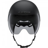 Lazer Victor KinetiCore aerodynamic cycling helmet with panoramic visor, lightweight design, and adjustable straps.