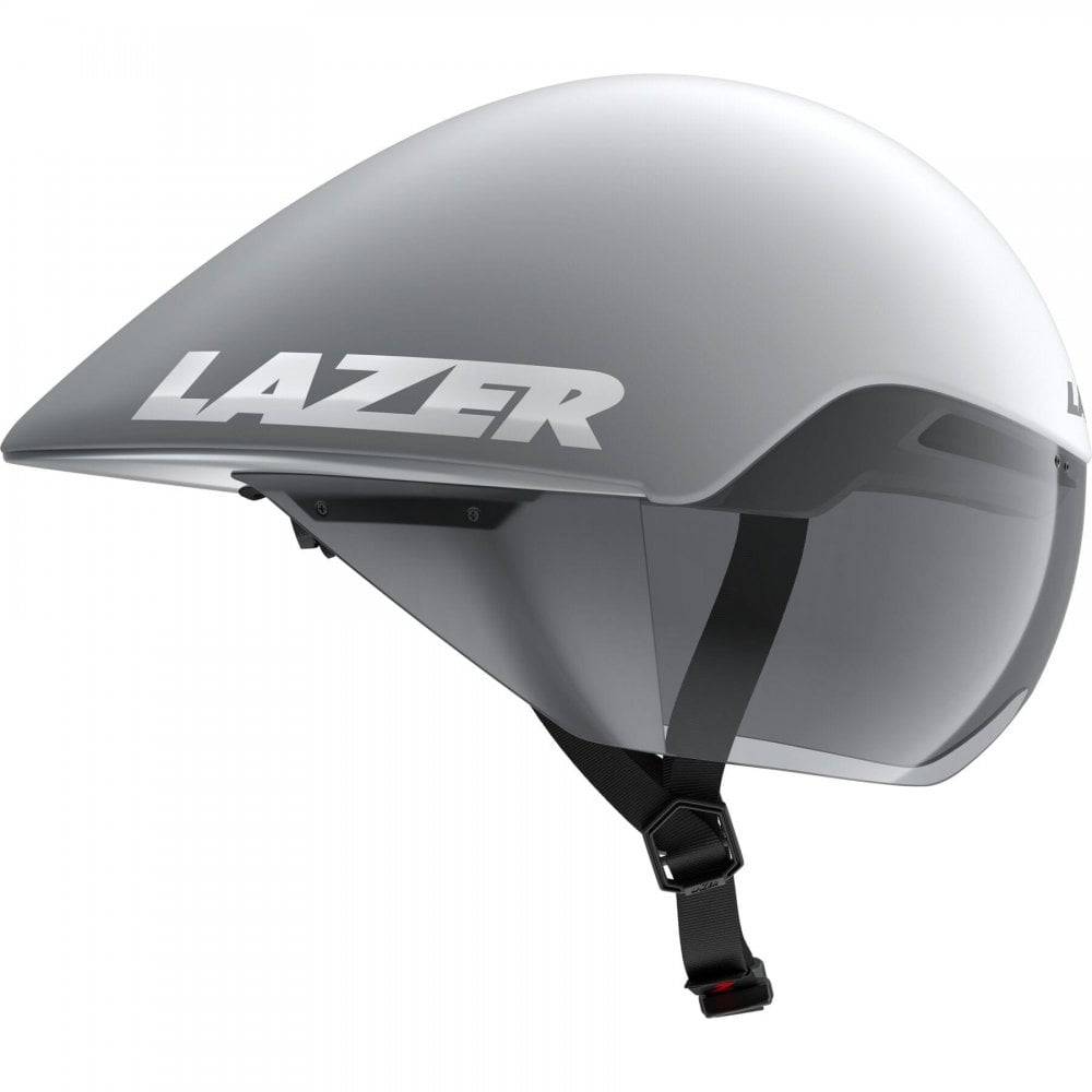 Lazer Volante KinetiCore aerodynamic cycling helmet with adjustable fit and panoramic lens, shown from side view.
