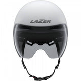 Lazer Volante KinetiCore aerodynamic cycling helmet with adjustable fit and panoramic lens, shown from side view.