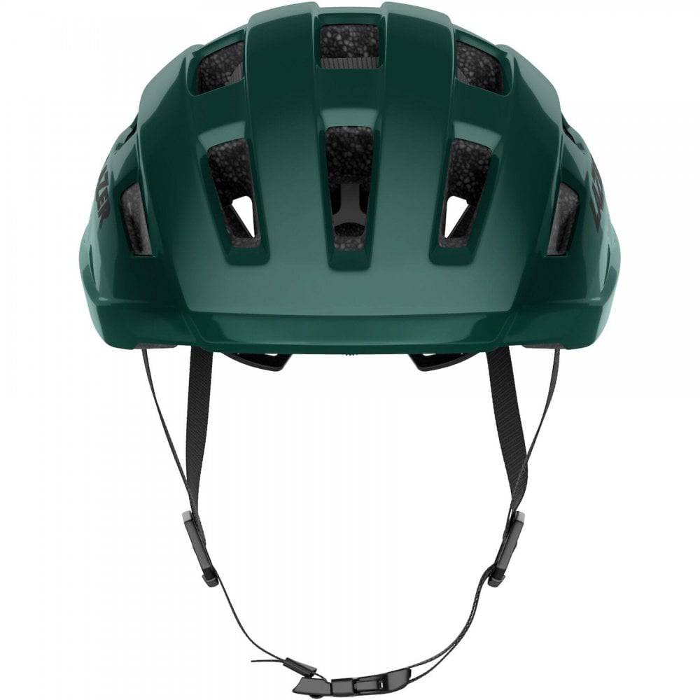 Lazer Tempo KinetiCore unisex helmet with adjustable fit and LED light mount, shown from the front with ventilation details.