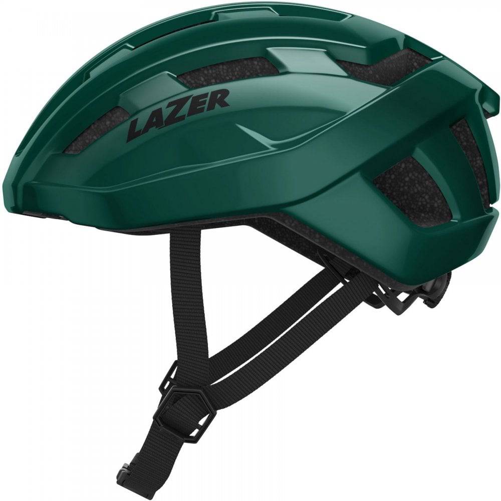 Lazer Tempo KinetiCore unisex helmet with adjustable fit and LED light mount, shown from front view on a white background.