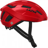 Lazer Tempo KinetiCore helmet with adjustable fit, LED light mount, unisex design, shown from front angle with ventilation details.
