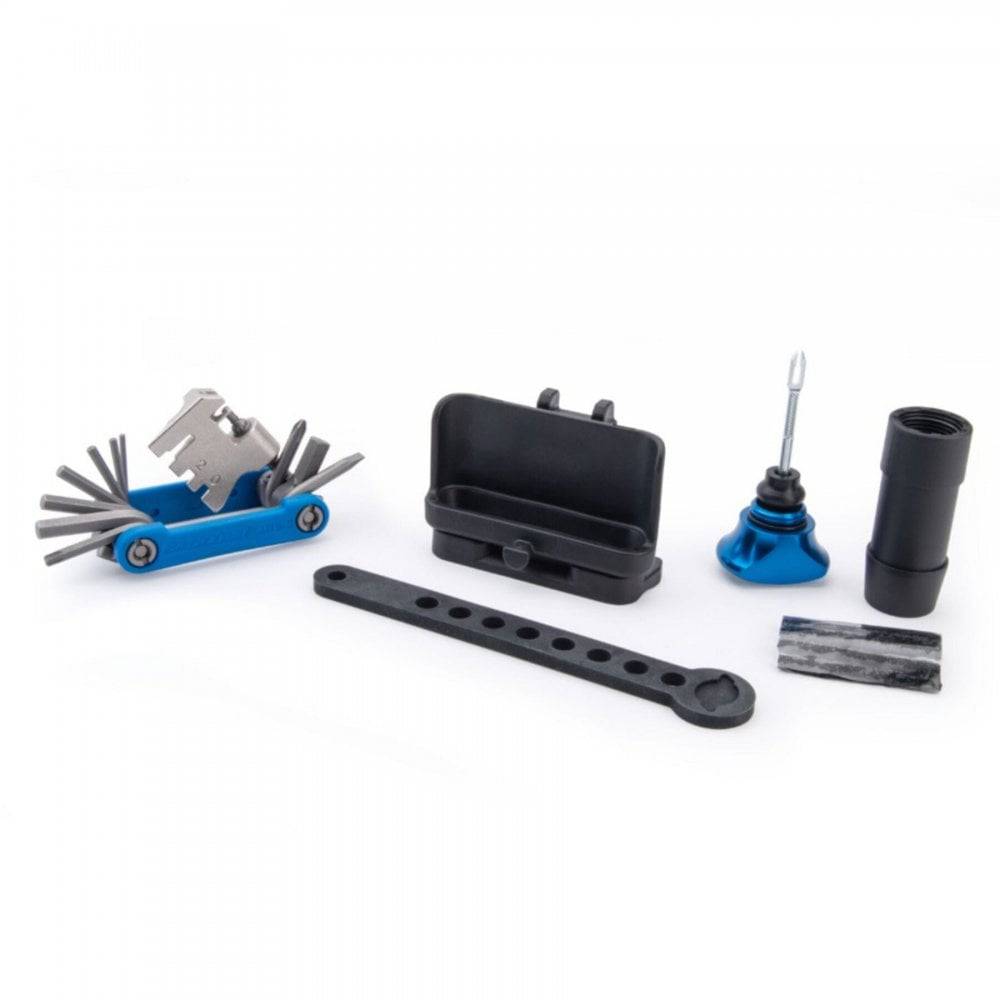 Park Tool RTP-1 Rescue Tool Pod with MTB-5 multi-tool and TPT-1 tubeless plug tool, compact workshop kit for bike repairs