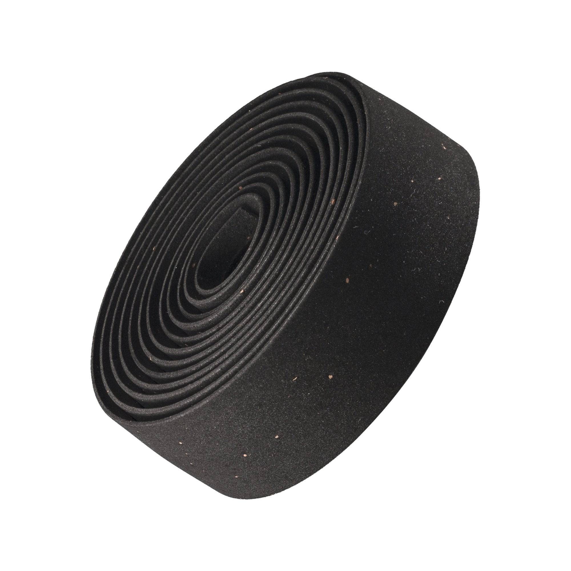 Bontrager Double Gel Cork Handlebar Tape set with reflective end plugs for cycling handlebars.