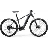 Merida eBig Nine 400 e-Mountain Bike with Shimano Deore components, 29-inch wheels, in grey and black color.