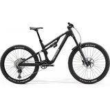 Merida One-Sixty 6000 MY24 enduro mountain bike with black frame and adjustable suspension, designed for rugged trail riding.