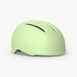 MET Vibe Mips urban e-bike helmet with integrated USB LED light, featuring a sleek design and adjustable straps for safety.