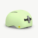 MET Vibe Mips helmet with integrated USB LED light, urban e-bike safety helmet, lightweight cycling headgear with reflective features.