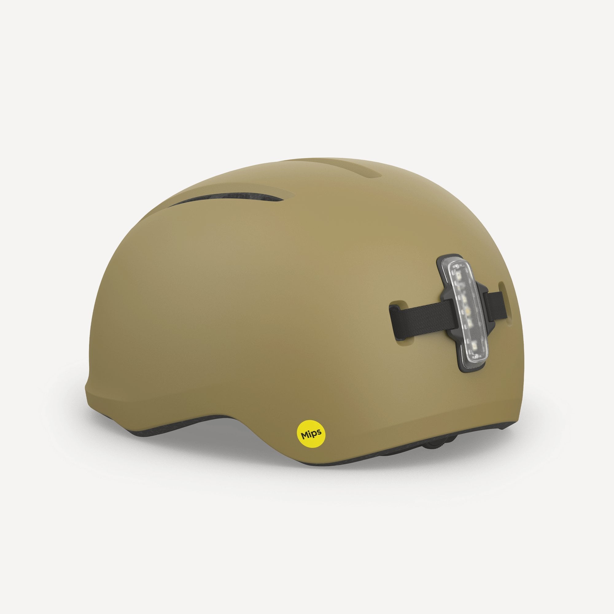 MET Vibe Mips helmet with integrated USB LED light for urban e-bike safety, featuring a sleek design and adjustable straps.