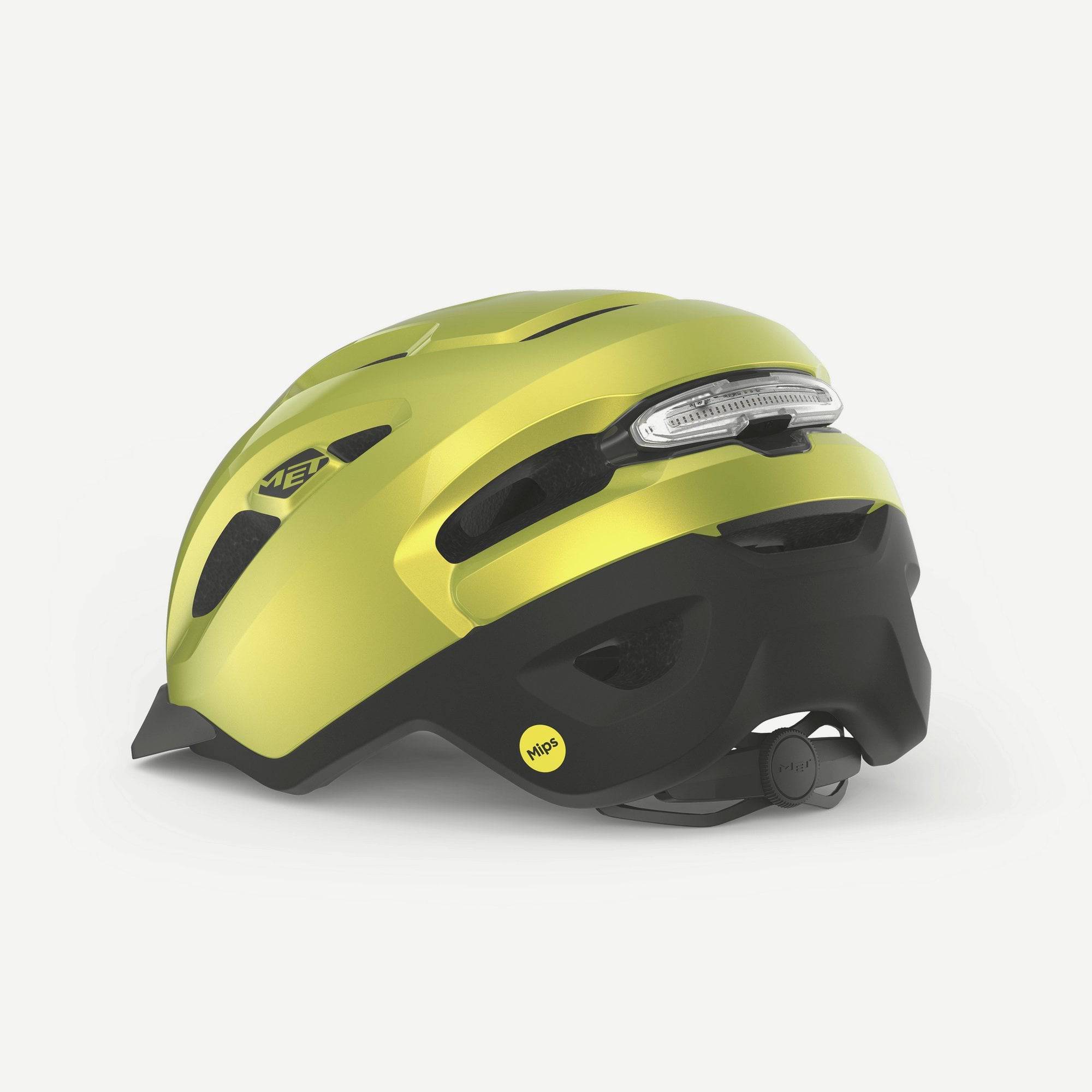 MET Urbex MIPS cycling helmet with NTA 8776 certification and magnetic USB LED light, designed for safety and visibility.