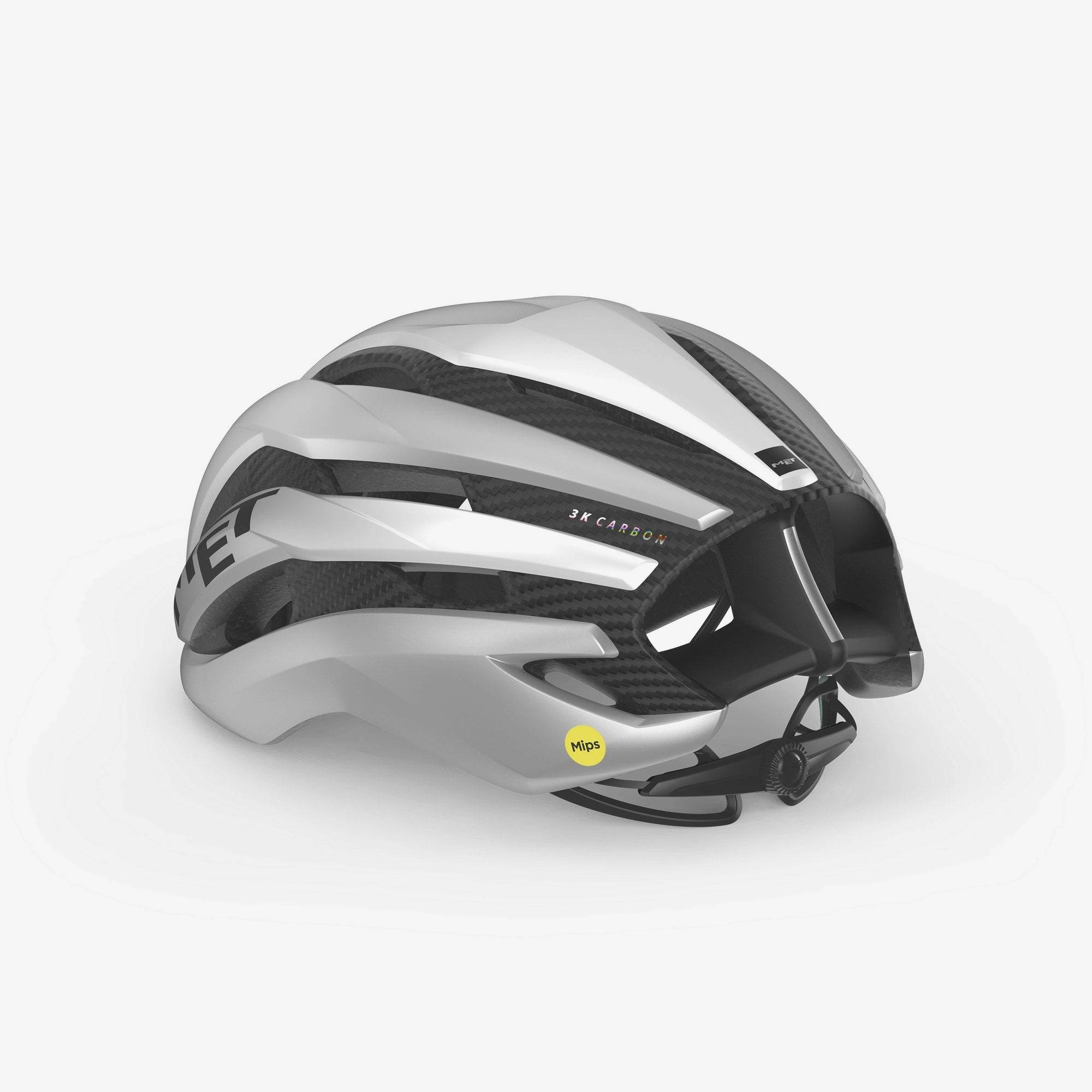 MET Trenta 3K Carbon Road Cycling Helmet with Mips AIR® protection and aerodynamic design, shown from the side.