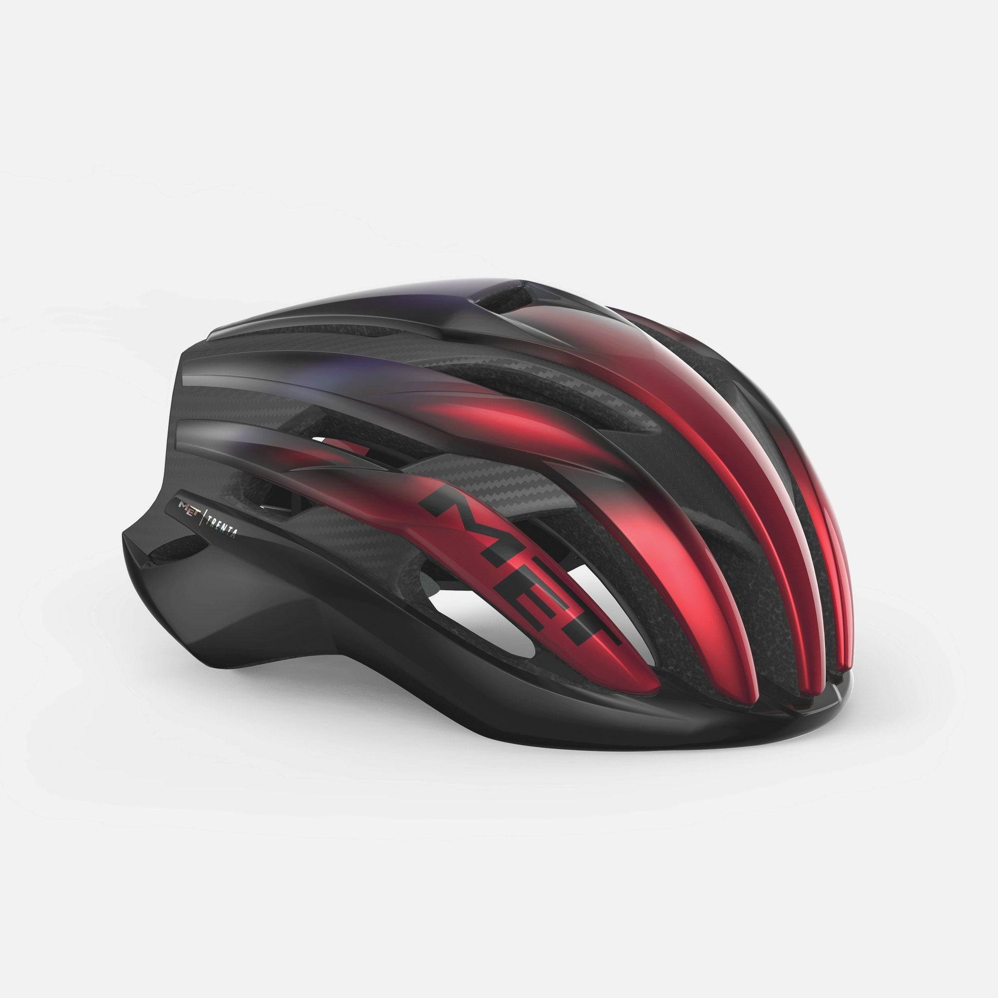 MET Trenta 3K Carbon Road Cycling Helmet with Mips AIR® protection and aerodynamic design, shown on a cyclist's head.