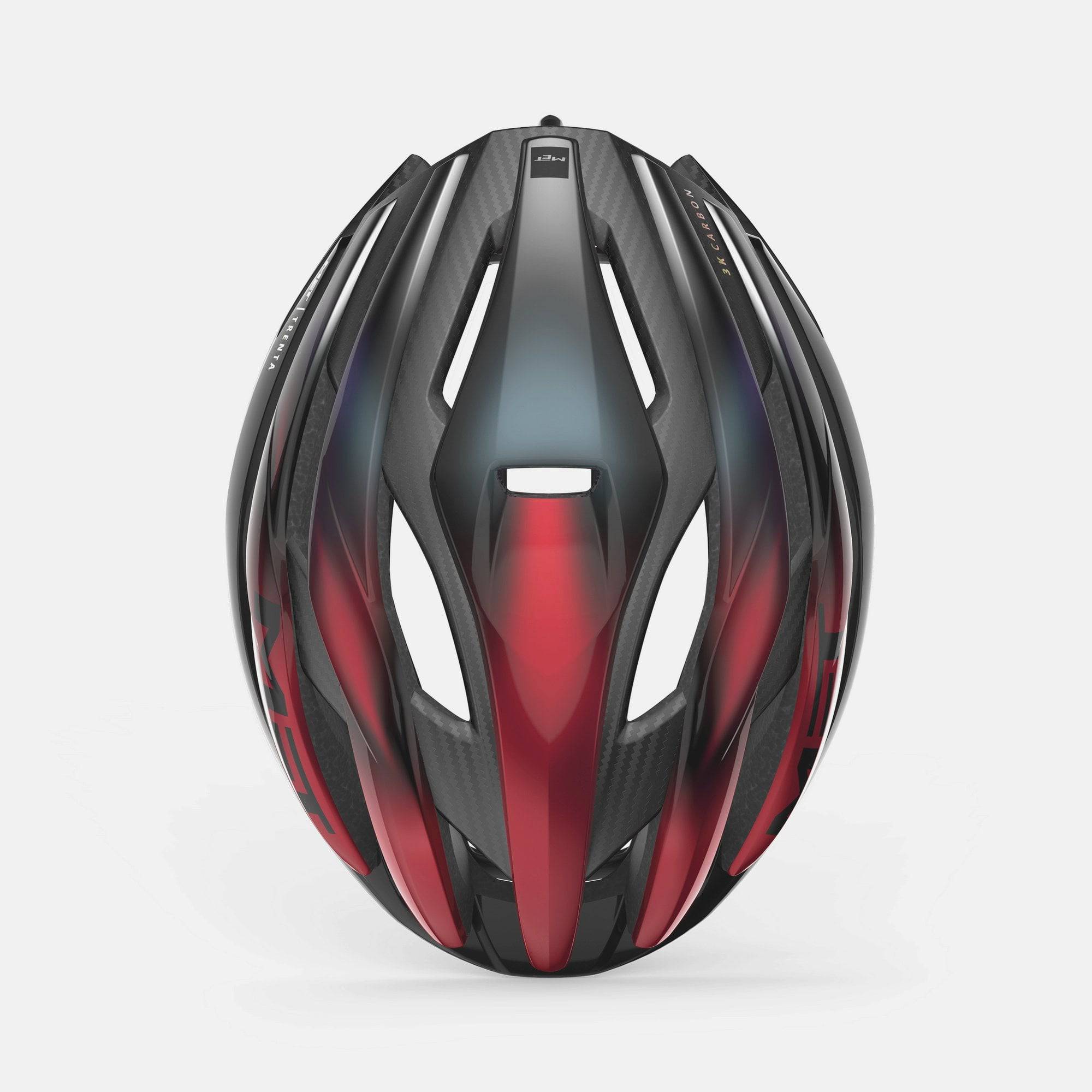MET Trenta 3K Carbon road cycling helmet with Mips AIR® protection, aerodynamic design, and sleek black finish.