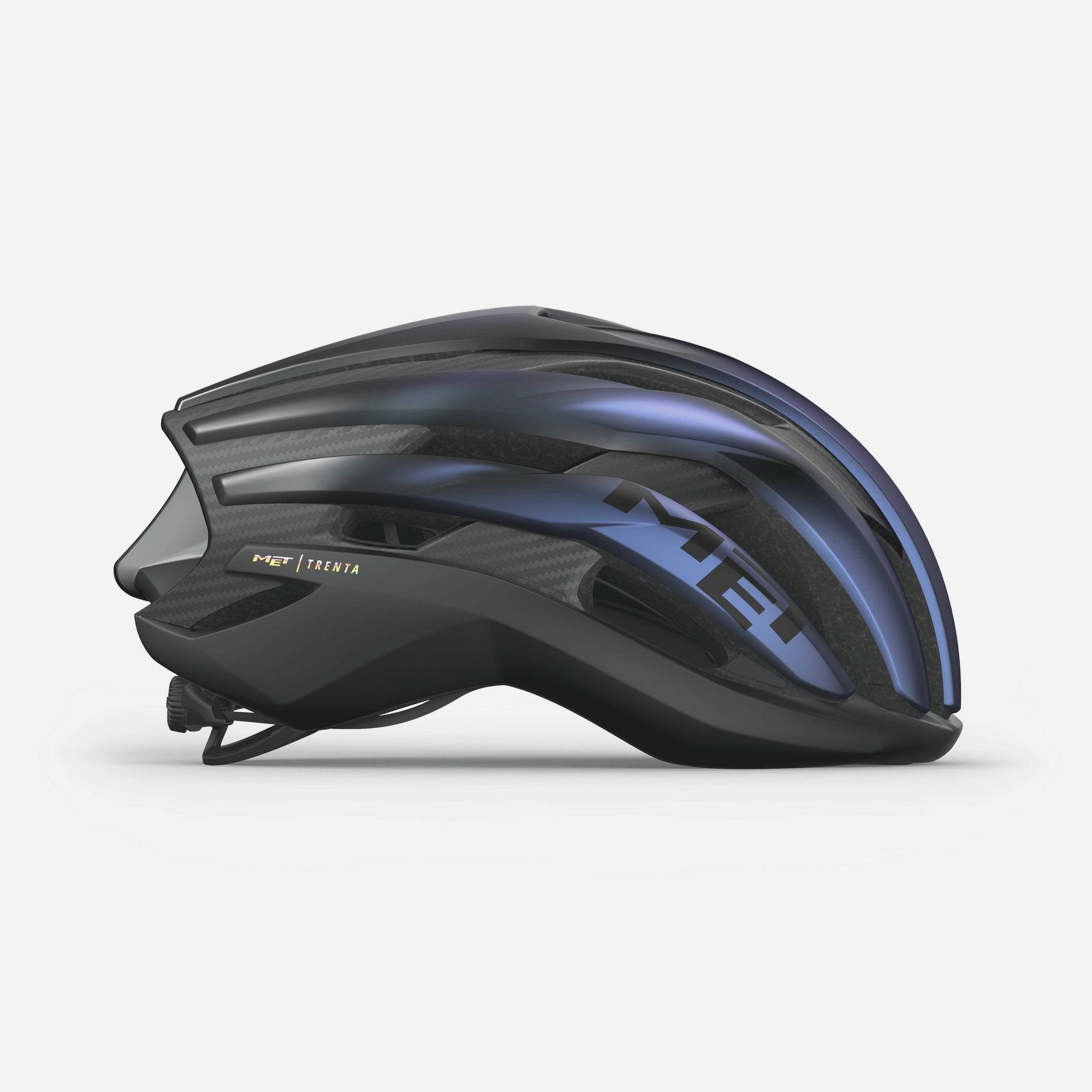 MET Trenta 3K Carbon road cycling helmet with Mips AIR® protection, aerodynamic design, lightweight construction, and ventilation.
