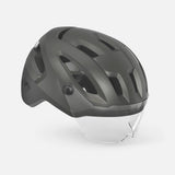 MET Intercity MIPS helmet with adjustable visor, LED light, and NTA 8776 safety certification for cycling protection.