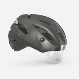 MET Intercity MIPS helmet with adjustable visor, LED light, and NTA 8776 safety certification for cycling safety.