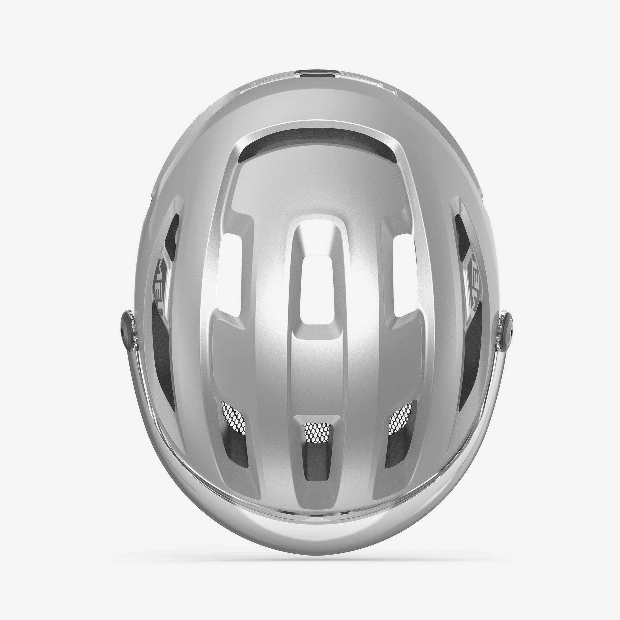 MET Intercity MIPS helmet with adjustable visor, LED light, and NTA 8776 safety certification for cycling safety.