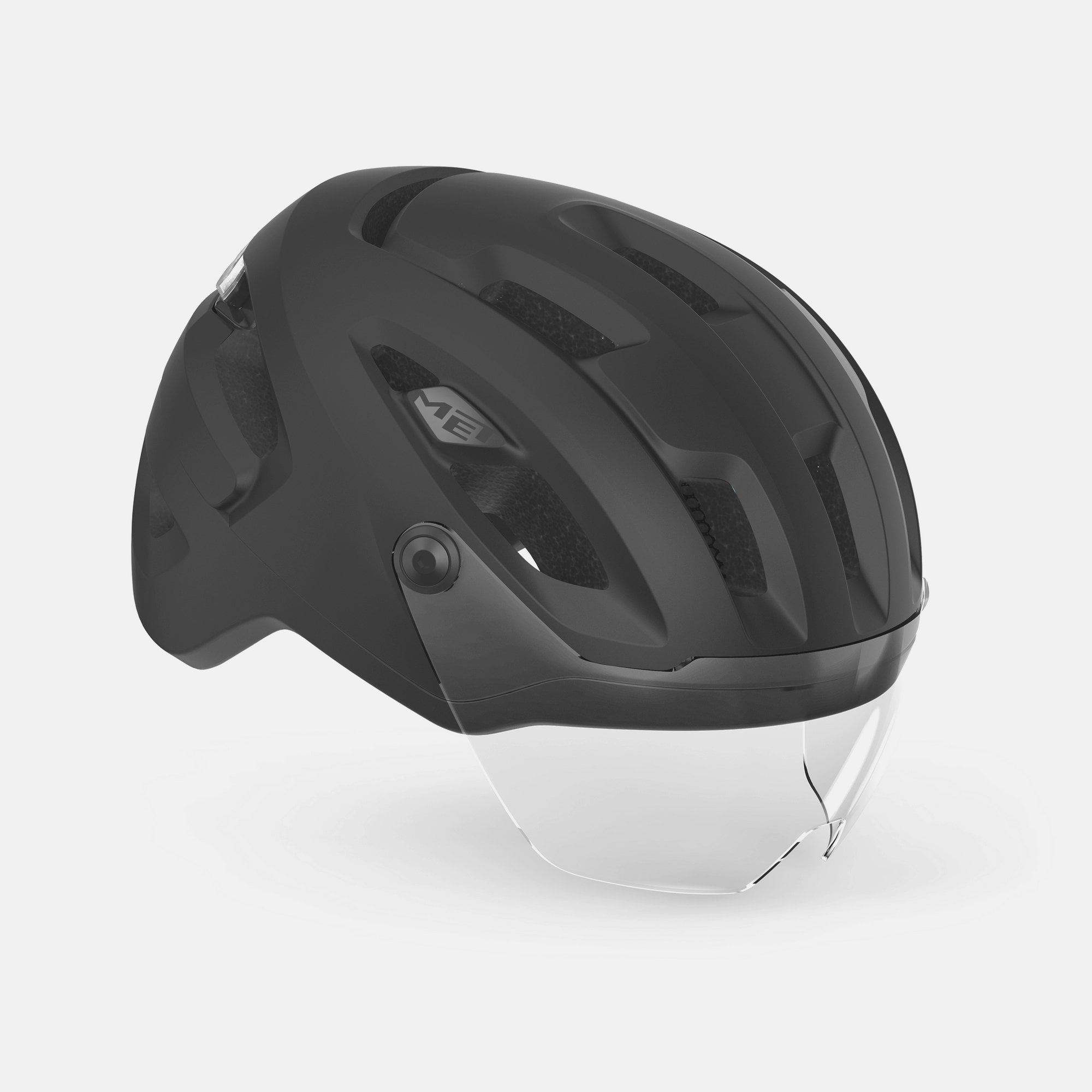 MET Intercity MIPS helmet with adjustable visor, LED light, and NTA 8776 safety certification for cycling safety.