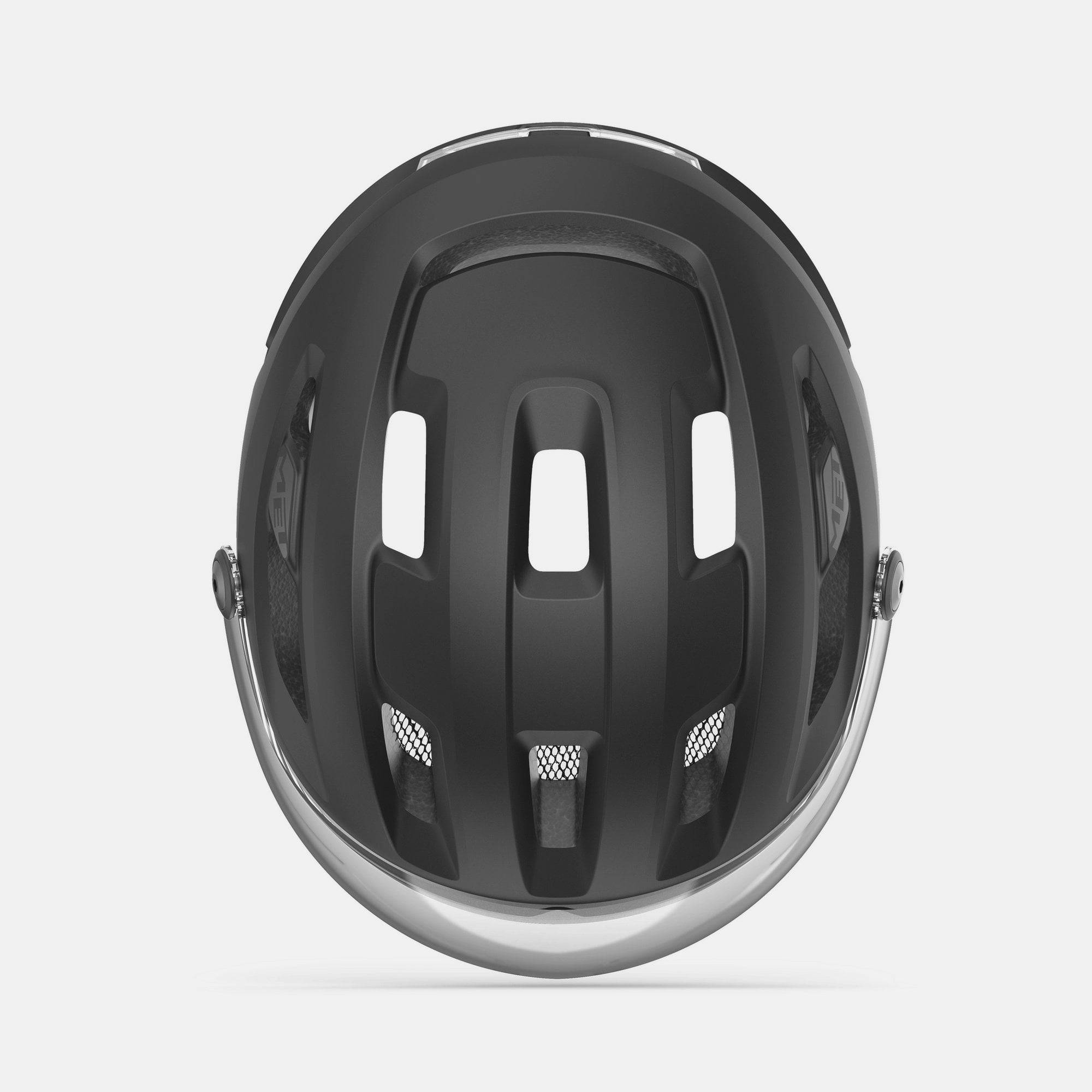 MET Intercity MIPS helmet with adjustable visor, LED light, and NTA 8776 safety certification, designed for cycling safety and comfort.