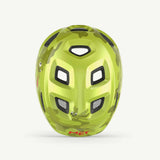 MET Hooray toddler helmet with adjustable fit, ventilation, and safety features, shown in a colorful design for young children.