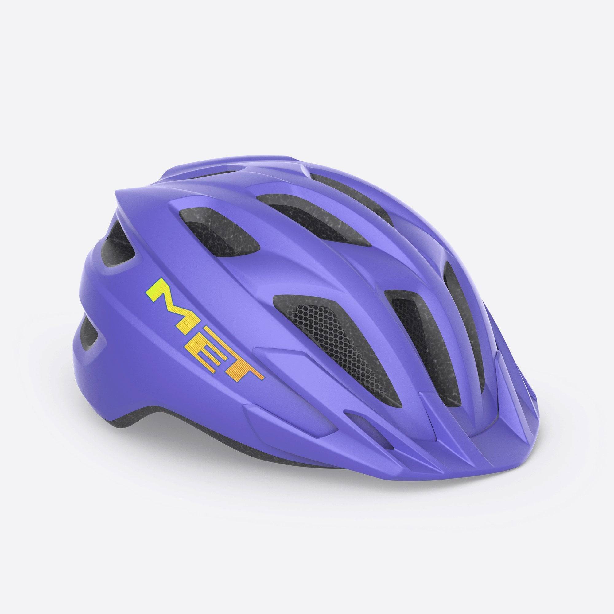 Kids MET Crackerjack MIPS helmet with rear LED light, extended protection, and adjustable straps for safe cycling.