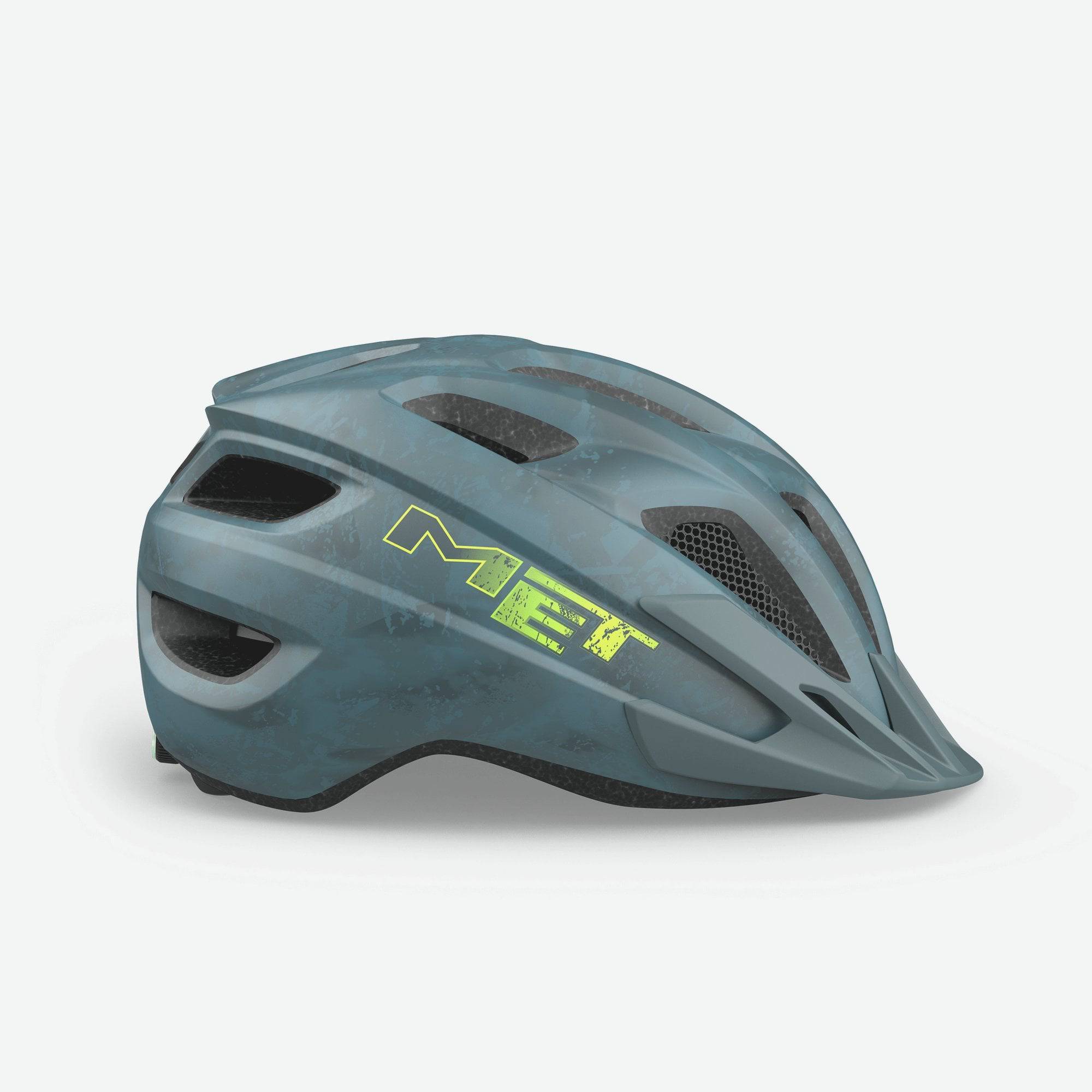 Kids wearing MET Crackerjack MIPS helmet with rear LED light and extended protection, showcasing safety features and durable design.