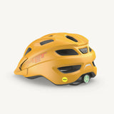 MET Crackerjack MIPS kids' helmet with rear LED light and extended protection, featuring colorful ventilation vents and adjustable straps.